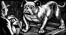 wood-engraving original print: Second Dog for Four Tales from Hans Andersen